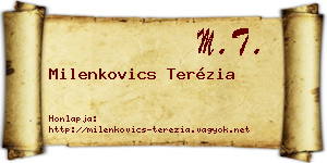 Milenkovics Terézia névjegykártya